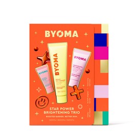 BYOMA Star Power Brightening Trio – 5ml De-Puff & Brighten Eye Gel, 60ml Creamy Jelly Cleanser, 15ml Moisturising Gel-Cream for Ultra-Hydrated, Healthy Skin