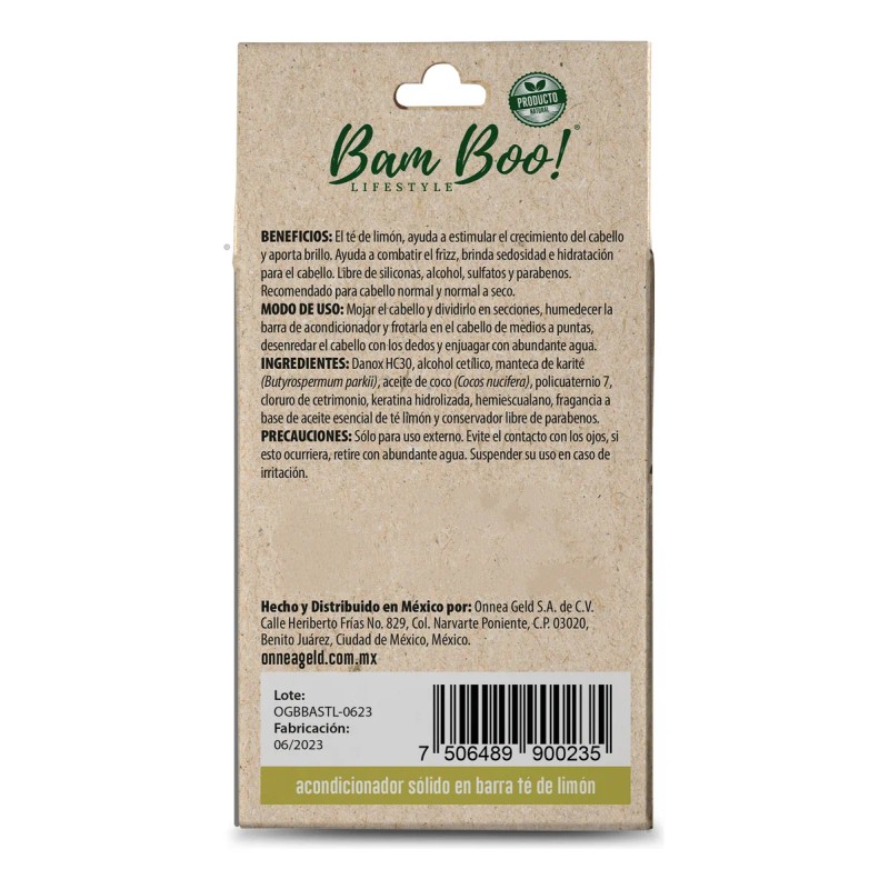 20 Pack Acondicionador Sólido Té Limón 80g Bam Boo! Lifestyl
