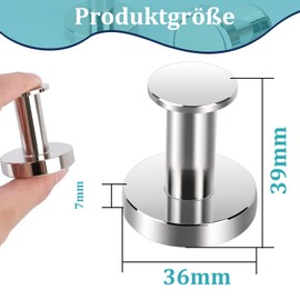 MIN CI Magnetic Hooks 36mm Extra Strong Magnets 70lbs(32kg), N52 Strong Magnet Hooks Heavy Duty, Rare Earth Magnets Silver Neodymium Magnetic Hook for Cruise Essentials 2Pack