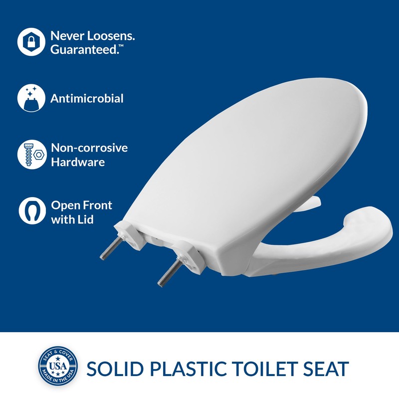 BEMIS 7750TDG Commercial Heavy Duty Open Front Toilet Seat with