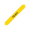 Brother TX-611 Labelling Tape Cassette, Black on Yellow, 6 mm
