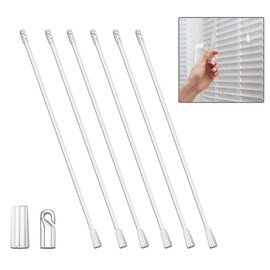 ZGWANSUI 12 Inch Window Blind Tilt Rod, Vertical Blind Wand Control, Blind Tilt Wand Replacement with Hook and Grip, Blinds Replacement Wand Clear, Blind Opener Stick Parts (6 Pack)