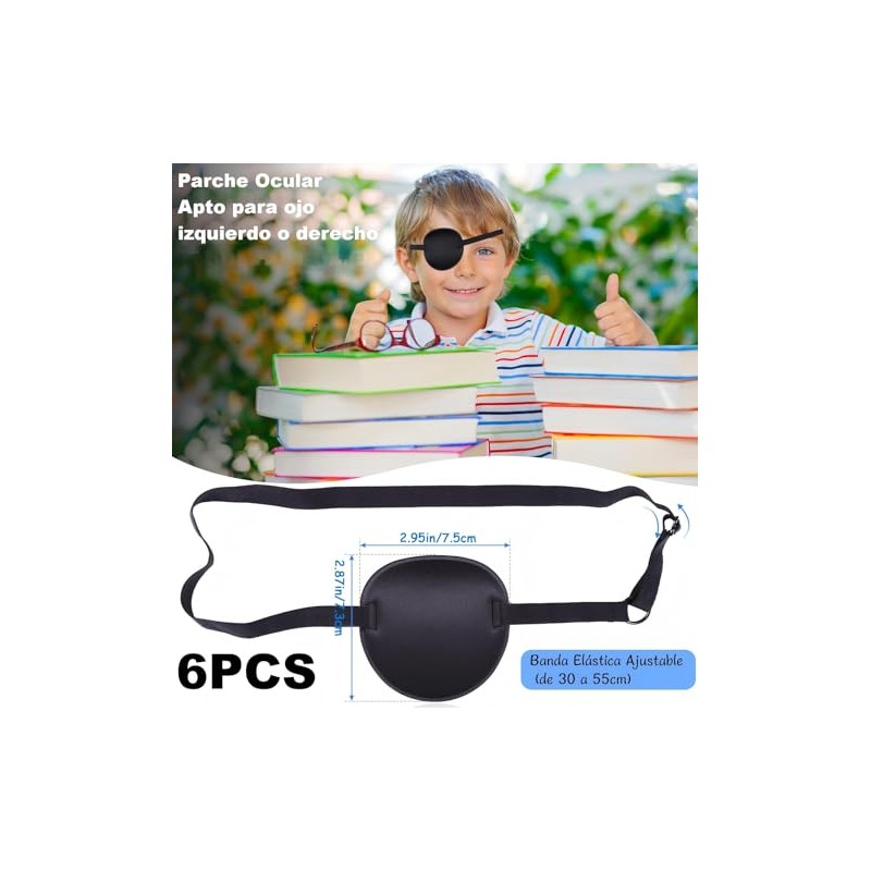 Parches para Ojos 6 Pzas,Parche para Ojos 3D Ajustable, para