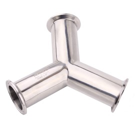 DERNORD Tri Clamp Wye Clamp End True Y Type Cross Tee Tube Stainless Steel 304 Three Way Elbow 1.5 Inch Pipe OD