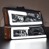 PIT66 LED DRL Headlight Assembly Compatible with Chevy Silverado Avalanche