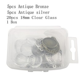 10 Sets Fit 18mm Moon Rotation Double Side Round Blank Bezel Pendant Trays Base Cabochon Settings Trays Pendant Blanks Jewelry Making DIY Findings (M133)