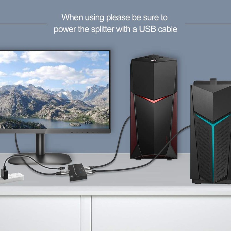 CABLEDECONN DisplayPort 8K DP 1.4スイッチ双方向Displayport分配器切替器8K @ 30Hz 4K @ 120Hz複数ソースおよびディスプレイ用スプリッターコンバーター。