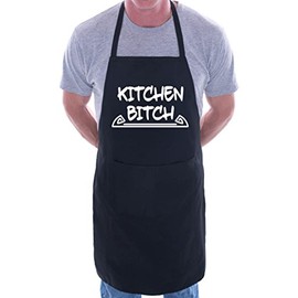 print4ucouk Kitchen Bitchin Funny BBQ Cooking Novelty Apron Black