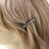 Decorative Hair Clip Flowers Rhinestone Crystal Hair Barrette, Black