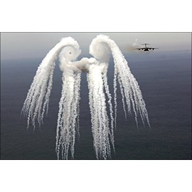 History Galore 24"x36" Gallery Poster, C-17 Globemaster III flare smoke angel 14th airlift sqd