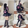 GUFER Cat Paw Shaped Backpack, Fluffy, Cat Hand, Plush Bag,
