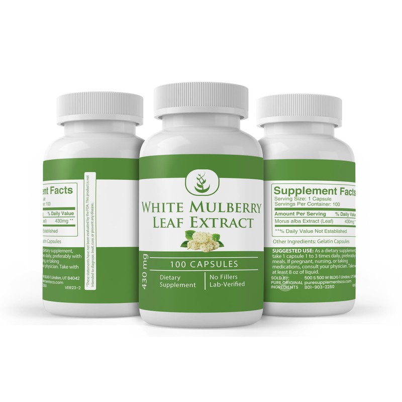 Pure Original Ingredients White Mulberry Leaf Extract (100 Capsules) Always