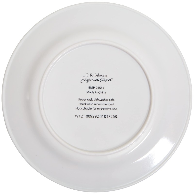C.R. Gibson BMP-24554 Big Sister Reusable Melamine Dinner Plate, 9.8"