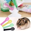 DPWOUM 4Pcs Random Colour Hamster Pet Bath Spoon, Acrylic,Small Animals,