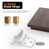 Chibery 10 Pack 3/8 inch Inset White Cabinet Hinges, Semi-Concealed