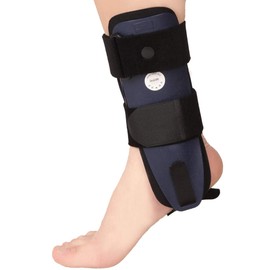 VELPEAU Ankle Brace - Stirrup Ankle Splint - Adjustable Rigid Stabilizer for Sprains, Tendonitis, Post-Op Cast Support and Injury Protection for Women and Men (Foam Pads, Small - Right Foot)