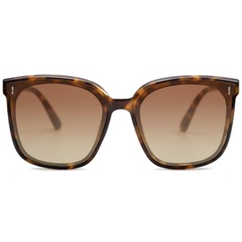 SOJOS SJ2157 Unisex Sunglasses Mirrored Retro Vintage Large Square Black Cool Classic Rectangular UV400 Protection Unisex Glasses, Brown/Gradient Grey