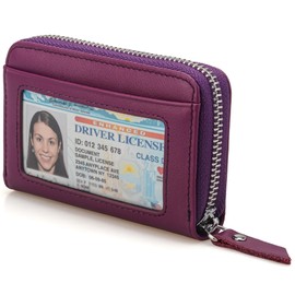 KM Legend Genuine Leather Wallet for Women,Slim RFID Blocking Credit Card Holder,Compact Purses for Women with Coin Pocket