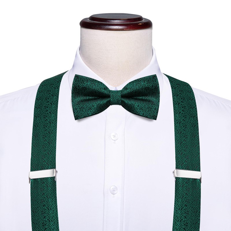 Dubulle Mens Clips Suspenders and Pretied Bowtie Set Y Shape
