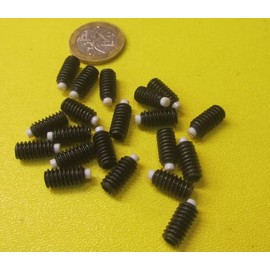 Black Oxide Steel Nylon Tip Set Screw 1/4"-20 x .500" Thread Length 20 pcs
