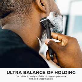 ZOMCHI Safety Razor for Men with 10 Safety Razor Blades, Reusable Metal Razor for Men & Women, Eco-Friendly Razors - Matte Black