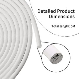 Foam Sealing Strip, Diameter 2 mm Seal Foam Round Cord, 5 Metres Round Rubber Joint Filling Profile Joint Sealing, Round Cord Joint Sealing Cord for Joint and Gap Concrete Filling