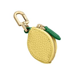 GOTHPICKUS Cute Fruit Leather Bag Charm Y2K Strawberry Keychain With Zipper Backpack Kawaii Cutecore Mini Purse (Lemon,One Size)