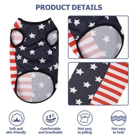 4th of July Dog American Flag Costume - Pet Summer Cooling Vest, Puppy Cute Shirt for Independence Day Flag Day Festivals Celebration, 1 Pcs (Large)