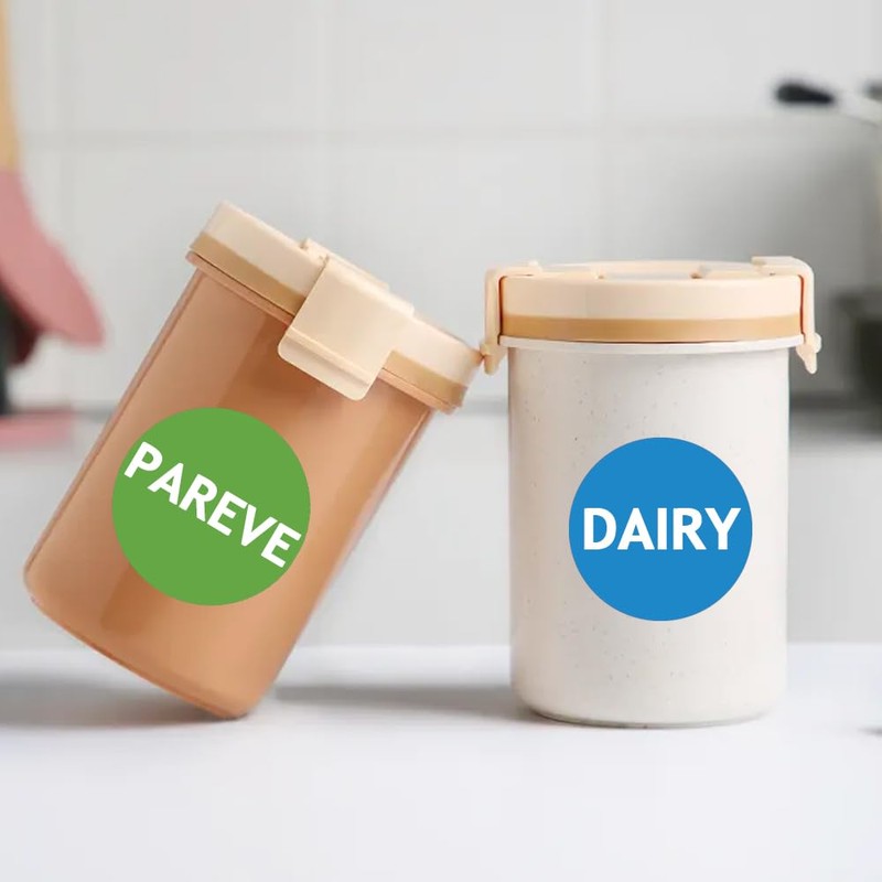 Kosher Labels,Meat Dairy Parve Stickers,Freezable Microwavable Dishwasher Safe Labels,1.5 inch,120