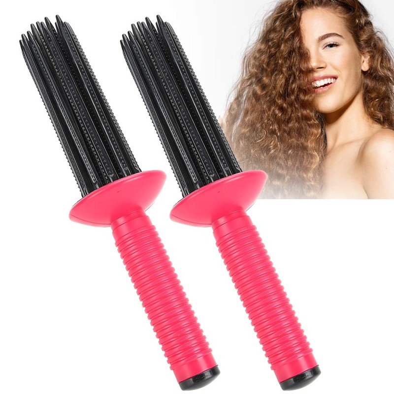 2 x Hair Fluffy Curling Roll Comb, Non-Slip Curling Wall