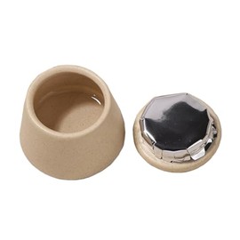 Lasenersm Beige Porcelain Dappen Dish with Lid - Nail Art Tools for Women