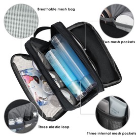 WANDF Toiletry Bag Men's Travel Toiletry Bag Travel Accessories Toiletry Bag Cosmetic Bag Women's Toilet Organiser, Denim Pure Black