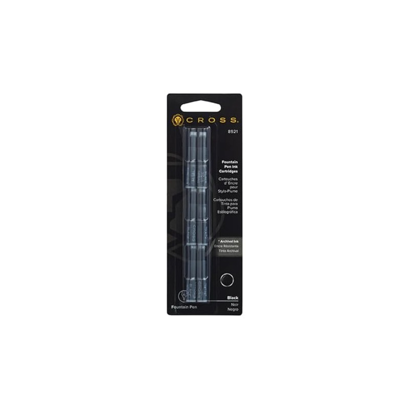 CROSS CARTUCHO PLUMA FUENTE NEGRO 6 PIEZAS