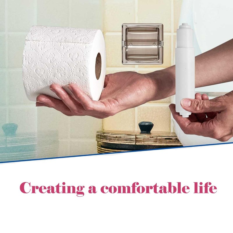 2 Pack White Toilet Paper Holder,Plastic Toilet Tissue Roll Holder