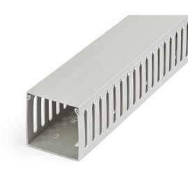 StarTech.com Open Slot Cable Management Raceway with Cover, 3"(75mm)W x 3"(75mm)H - 6.5ft(2m) length - 1/4"(8mm) Slots, PVC Network Cable Hider/Wall Wire Duct, Max 200 Cables, UL Listed, TAA