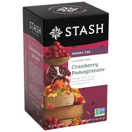 Stash Tea Cranberry Pomegranate Herbal Tea - Naturally Caffeine Free, Non-GMO Project Verified Premium Tea with No Artificial Ingredients, 18 Count (Pack of 6) - 108 Bags Total