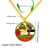 JunyiDIY Gold-Plated Palestinian Flag Necklace with Peace Dove & Al-Aqsa