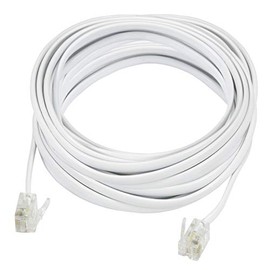 Onn Landline Telephone Line Cord (25 ft, White)