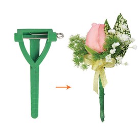 ArrErr 50 Pack Corsage Pins Flower Brooch Floral Boutonniere Brooches Buttonhole Holder Clip for Wedding Bride Groomsmen Boutineer Jewelry DIY Making Craft Party Decor, Green, AE-145