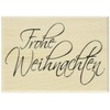 Rayher Wooden Stamp "Frohe Weihnachten", 5 x 7 cm, Wooden