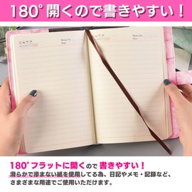 Keyed Notebook Marble Journal Journal with Key A5 Lockable Refillable Secret Password (Pink)