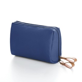 TOPTIE Makeup Bag for Women Cosmetic Pouch Handbag Purse Storage Bag Organizer with Compartments, 6.3"L x 2.8"W x 4"H-Blue