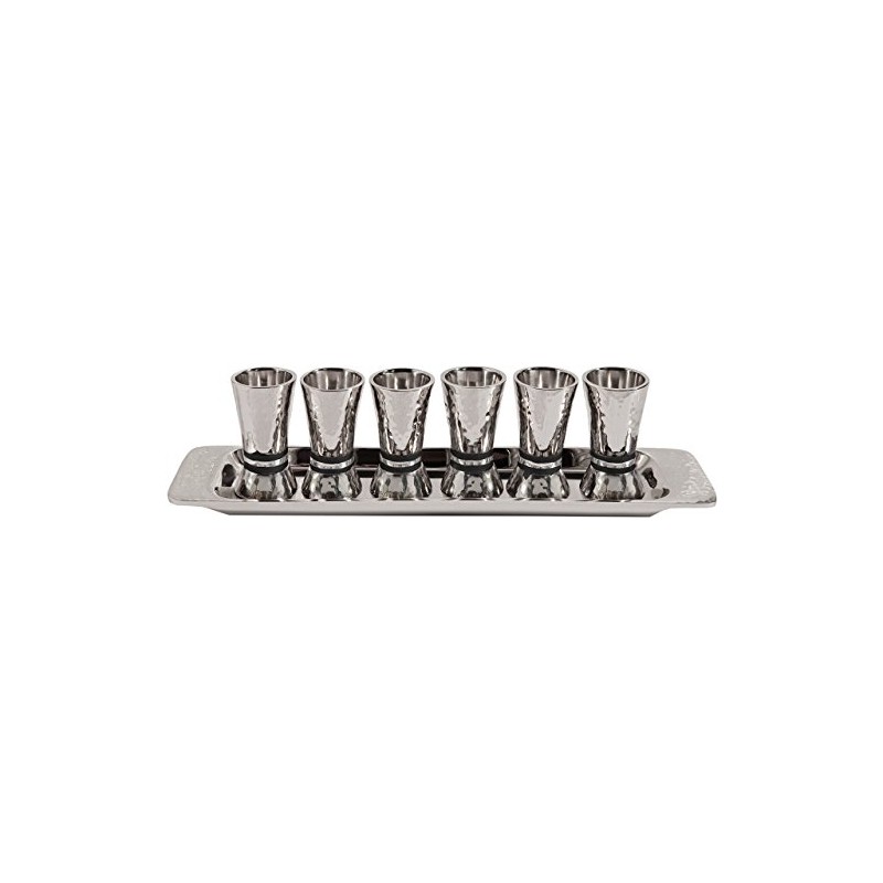 Liquor Cup Set of 6 Hammered Nickel Cone Shaped Designed