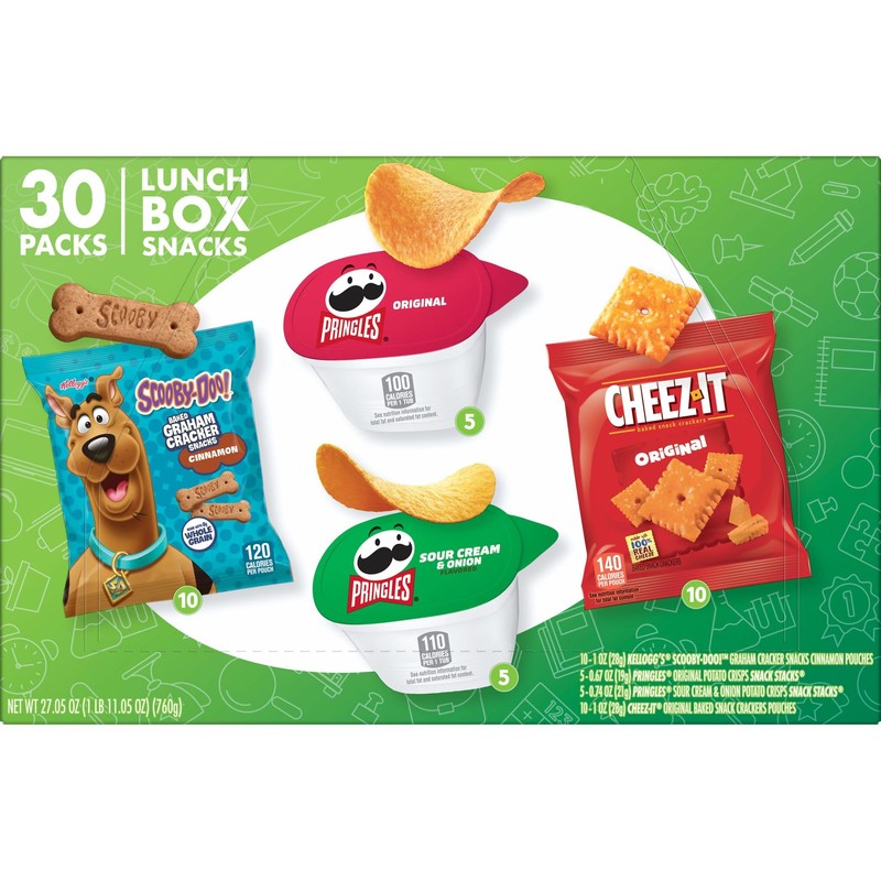 Kellogg's Cheez-It, Pringles & SCOOBY-DOO! Lunch Box Snacks, Variety Pack,