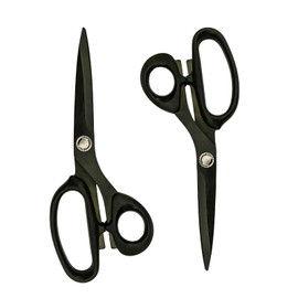 Mxeiwzx Left-Handed Scissors for Adults, 8 Inch Titanium Coating with Stainless Steel Blade, for Dressmaking, Leather Professional Sewing Fabric, Crafting and Home General Use, 2-Pack, Black