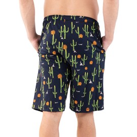 Lazy One Pajama Shorts for Men, Men's Pajama Bottoms, Sleepwear, Western, Skull (Cactus, Medium)