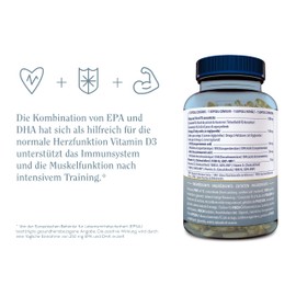 MINAMI Omega 3 Fischöl Nahrungsergänzung - MorEPA Platinum Omega 3 Kapseln Hochdosiert mit Hoher Konzentration an EPA, DHA & Vitamin D - Gesundheit von Herz, Immunsystem & Muskeln - 90 Softgels