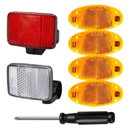 Set of 6 Bicycle Reflectors Spoke Reflectors Bicycle Children, Front Rear Cat Eyes Bicycle Children, Bicycle Spokes Rear Reflector Set, Front Reflector, Bicycle Accessories, for Road Bike, MTB, E-Bike