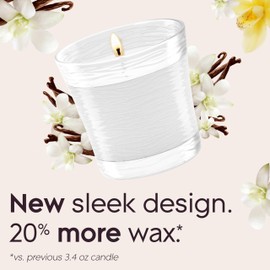 Glade 1-Wick Scented Candle Jar, Sheer Vanilla Embrace, Air Freshener Infused with Essential Oils, 4.08 Oz