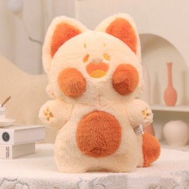 DuDu Cat Plush Doll Cute Cartoon PP Cotton Stuffed Soft Cat Doll for Girlfriend Kids Beige Gold 40cm/15.7in (Approx. 0.3kg/0.7lb)